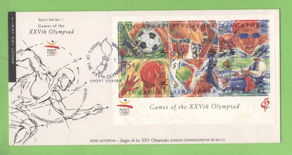 Singapore 1992 Olympic Games, Barcelona miniature sheet First Day Cover