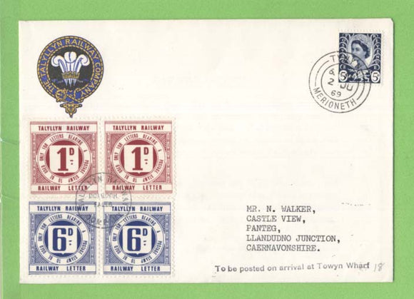 G.B. 1969 Talyllyn Railway Letter Fee First Day Cover