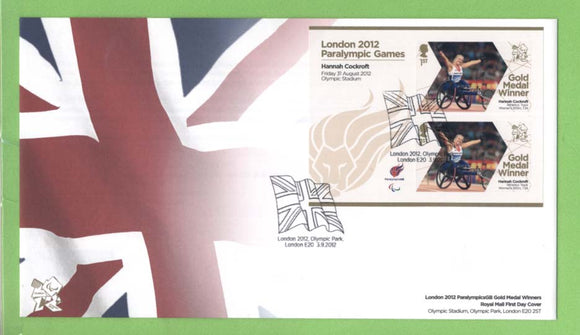 G.B. 2012 Paralympic Gold Medal Winners, Hannah Cockroft First Day Cover
