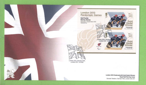 G.B. 2012 Paralympic Gold Medal Winners, Barney Storey First Day Cover