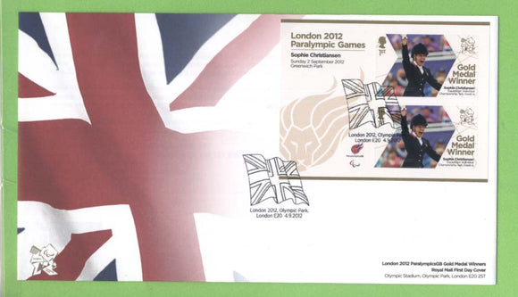G.B. 2012 Paralympic Gold Medal Winners, Sophie Christiansen First Day Cover