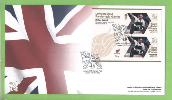 G.B. 2012 Paralympic Gold Medal Winners, Mickey Bushell First Day Cover