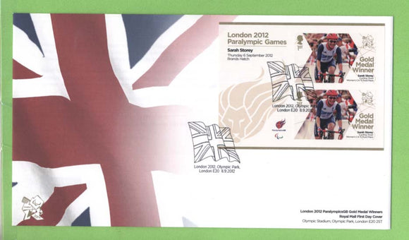 G.B. 2012 Paralympic Gold Medal Winners, Sarah Storey First Day Cover