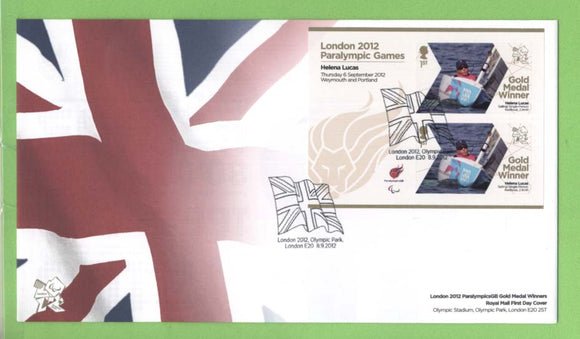 G.B. 2012 Paralympic Gold Medal Winners, Helena Lucas First Day Cover