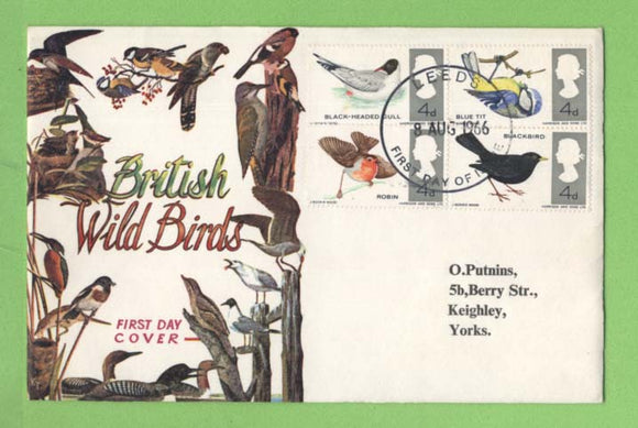G.B. 1966 Birds set on Connoisseur First Day Cover, Leeds FDI
