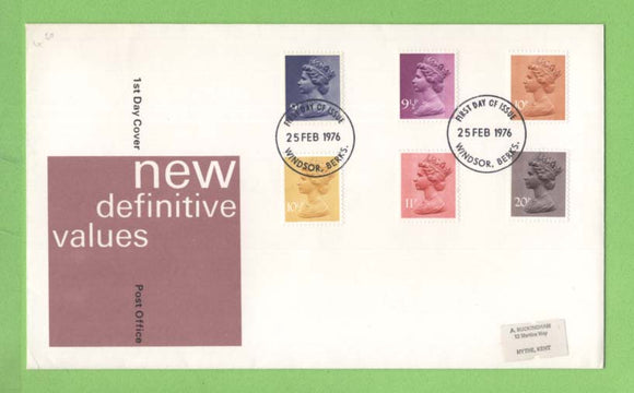 G.B. 1976 Definitives on Post Office First Day Cover, Windsor