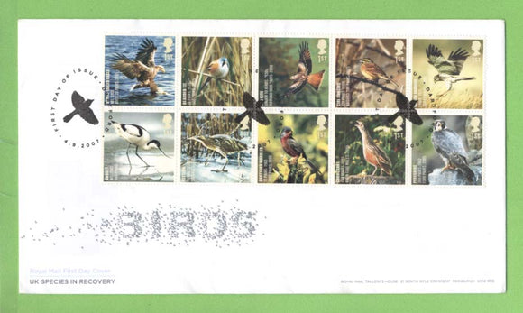 G.B. 2007 Birds set on Royal Mail u/a First Day Cover, Dartford