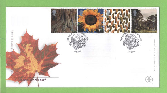 G.B. 2000 Tree & Leaf set on Royal Mail u/a First Day Cover, St Austell