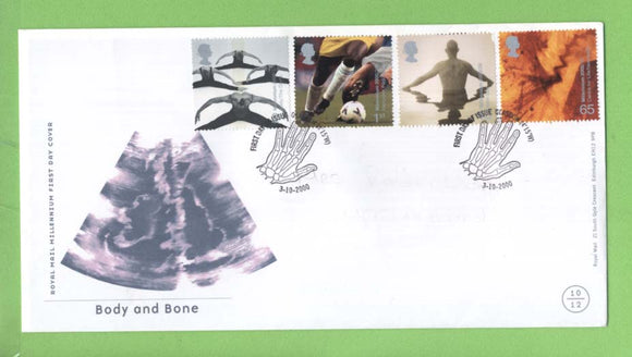 G.B. 2000 Body & Bone set on Royal Mail u/a First Day Cover, Glasgow