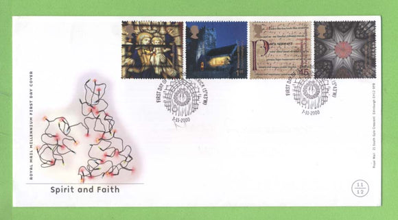 G.B. 2000 Spirit & Faith set on Royal Mail u/a First Day Cover, Downpatrick