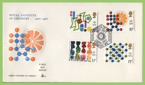 G.B. 1977 Chemistry set on Mercury First Day Cover, Institute of Chemistry