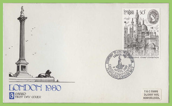 G.B. 1980 London 1980 Exhibition on Cameo official First Day Cover, Cameo Stamp Centre