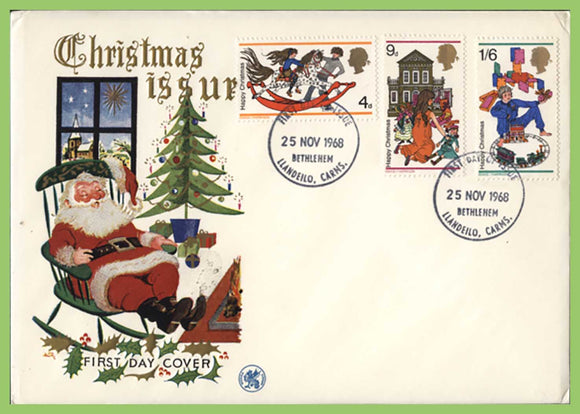 G.B. 1968 Christmas set on u/a Wessex First Day Cover, Bethlehem