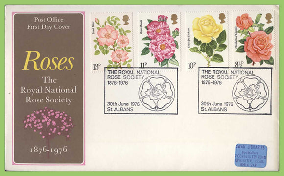 G.B. 1976 Roses set on Post Office First Day Cover, St Albans
