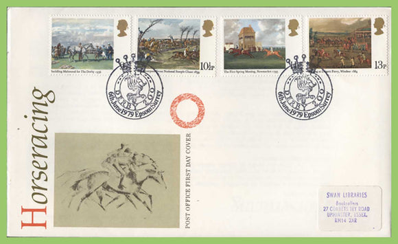 G.B. 1979 Horse Racing set on Post Office First Day Cover, Epsom