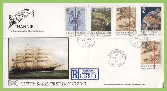 G.B. 1984 Greenwich Meridian set on Havering First Day Cover, Greenwich cds