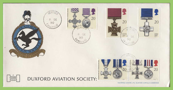 G.B. 1990 Gallantry set on Havering First Day Cover, Duxford cds