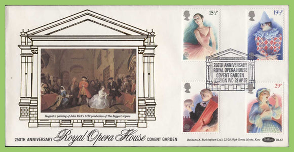 G.B. 1982 British Theatre set on Benham First Day Cover, Covent Garden