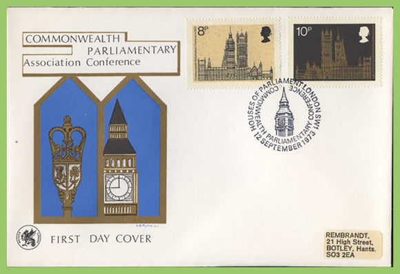 G.B. 1973 Parliament set on Wessex First Day Cover, London SW1