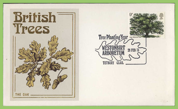 G.B. 1973 Oak Tree on Thames First Day Cover, Westonbirt Arboretum, Tetbury