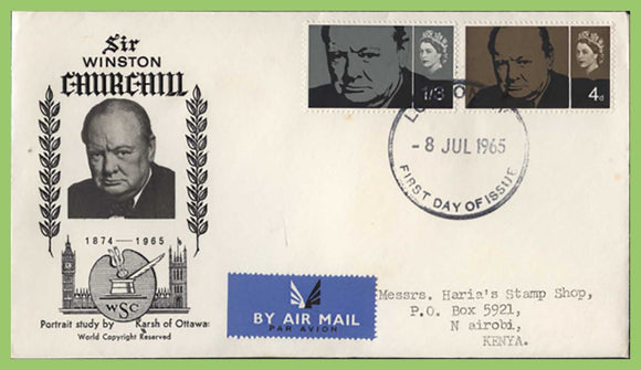G.B. 1965 Churchill set on GPO First Day Cover, London