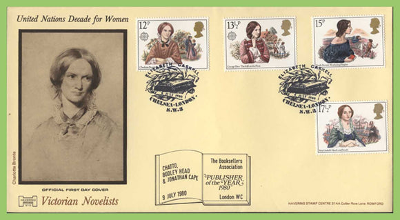 G.B. 1980 Famous Authors set on Havering First Day Cover, Elizabeth Gaskell, Chelsea