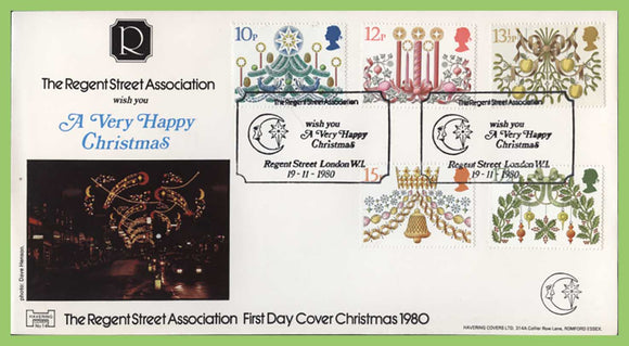 G.B. 1980 Christmas set on official Havering First Day Cover, Regent Street