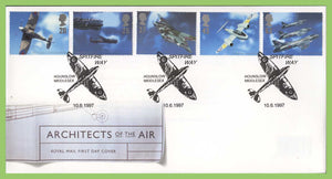 G.B. 1997 Architects of the Air set on u/a Royal Mail First Day Cover, Spitfire Hounslow
