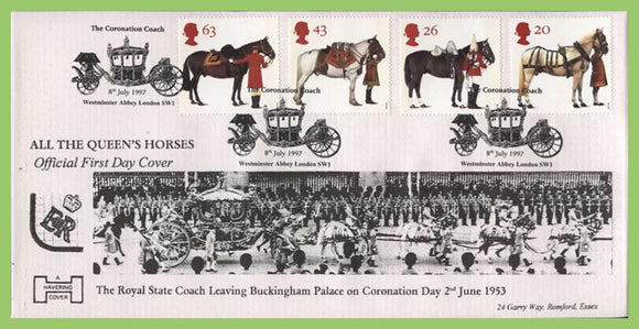 G.B. 1997 Queens Beasts official Havering First Day Cover, Westminster Abbey
