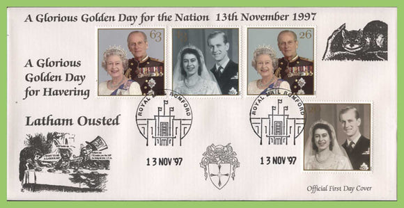 G.B. 1997 Golden Jubilee official Havering First Day Cover, Latham Ousted