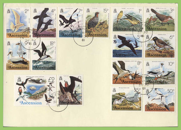Ascension 1981 Birds definitives set used on card