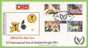 G.B. 1981 Year of Disabled set on Official Havering First Day Cover, Toynbee Hall. London