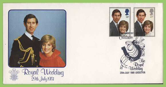 G.B. 1981 Royal Wedding set on Wedding Day Cover, Leicester