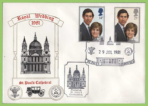 G.B. 1981 Royal Wedding set on Wedding Day Cover, St Pauls Cathedral