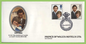 G.B. 1981 Royal Wedding set on Wedding Day Cover, Southport