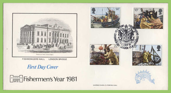 G.B. 1981 Fishing set on official Havering First Day Cover, London EC4