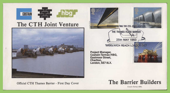 G.B. 1983 Engineering set on official CTH First Day Cover, Woolwich Reach London