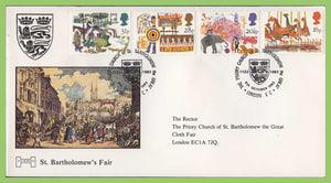 G.B. 1983 British Fairs official Havering First Day Cover, London EC, label