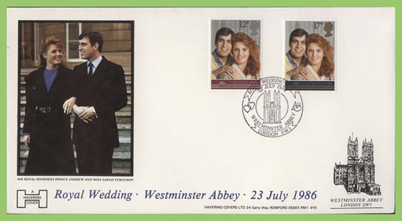 G.B. 1986 Royal Wedding Havering First Day Cover, Westminster Abbey