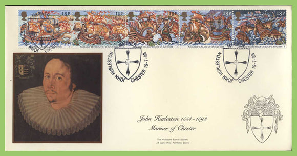 G.B. 1988 The Armada official Havering First Day Cover, John Hurlston Chester