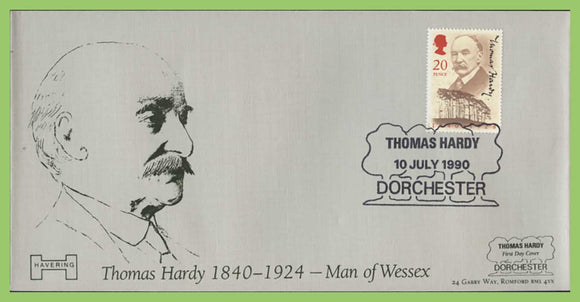 G.B. 1990 Thomas Hardy official Havering First Day Cover,  Dorchester + 9p Oak Tree