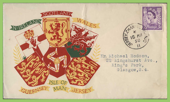 Jersey 1958 3d Regional stamp First Day Cover