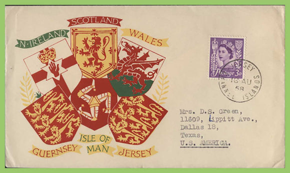 Jersey 1958 3d Regional stamp First Day Cover