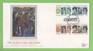 G.B. 1986 QEII Birthday set on PPS silk First Day Cover, Sandringham