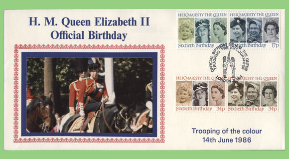 G.B. 1986 QEII Official Birthday Trooping of the Colour commemorative cover