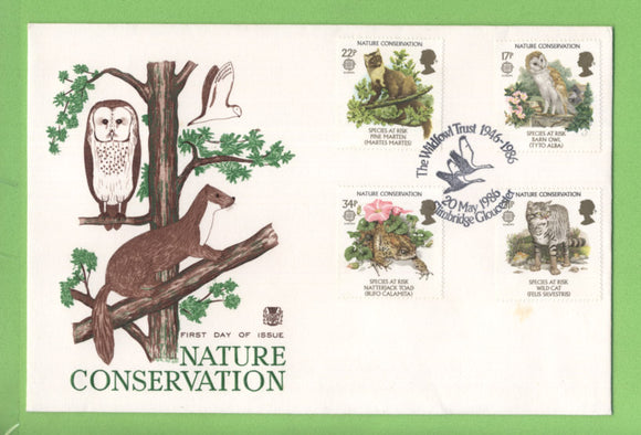 G.B. 1986 Nature Conservation set on Stuart First Day Cover, Slimbridge