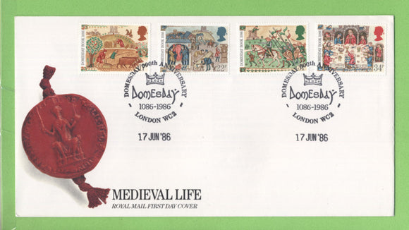G.B. 1986 Medieval Life set on Royal Mail u/a First Day Cover, London WC2