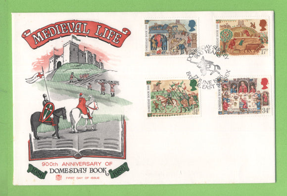 G.B. 1986 Medieval Life set on Stuart First Day Cover, Battle, East Sussex