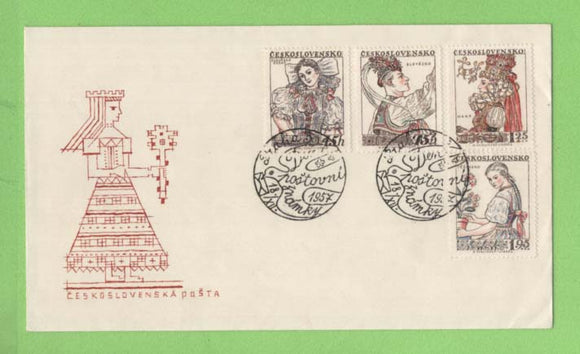 Czechoslovakia 1957 Costumes set (3rd series) on First Day Cover