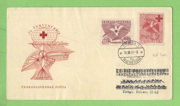 Czechoslovakia 1949 Red Cross Fund. Inscr CS CERVENY KRIZ, First Day Cover